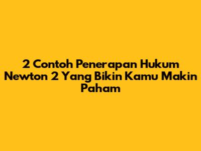 2 Contoh Penerapan Hukum Newton 2 Yang Bikin Kamu Makin Paham