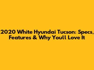2020 White Hyundai Tucson: Specs, Features & Why You'll Love It