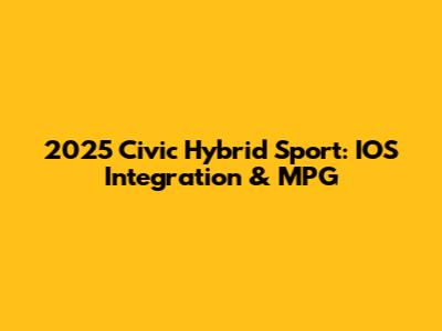 2025 Civic Hybrid Sport: IOS Integration & MPG