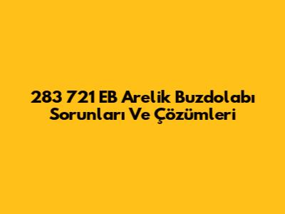 283 721 EB Arelik Buzdolabı Sorunları Ve Çözümleri