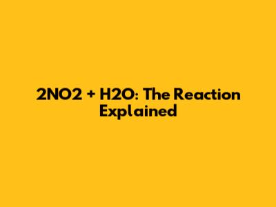 2NO2 + H2O: The Reaction Explained