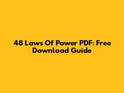 48 Laws Of Power PDF: Free Download Guide