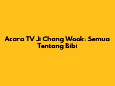 Acara TV Ji Chang Wook: Semua Tentang Bibi