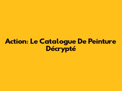 Action: Le Catalogue De Peinture Décrypté