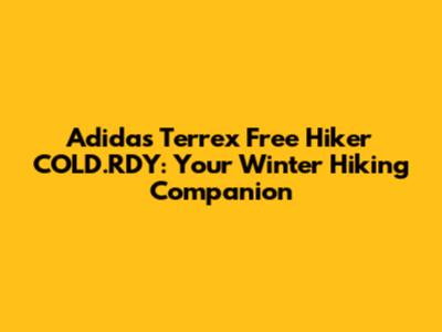 Adidas Terrex Free Hiker COLD.RDY: Your Winter Hiking Companion