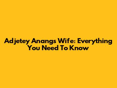 Adjetey Anang's Wife: Everything You Need To Know