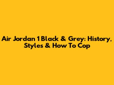 Air Jordan 1 Black & Grey: History, Styles & How To Cop