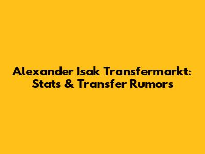 Alexander Isak Transfermarkt: Stats & Transfer Rumors