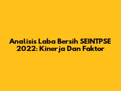 Analisis Laba Bersih SEINTPSE 2022: Kinerja Dan Faktor