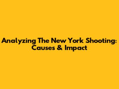 Analyzing The New York Shooting: Causes & Impact
