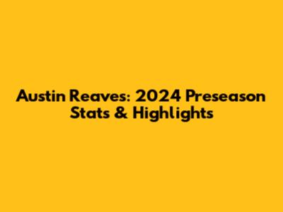 Austin Reaves: 2024 Preseason Stats & Highlights