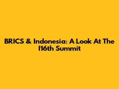 BRICS & Indonesia: A Look At The I16th Summit