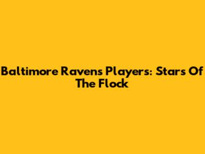 Baltimore Ravens Players: Stars Of The Flock