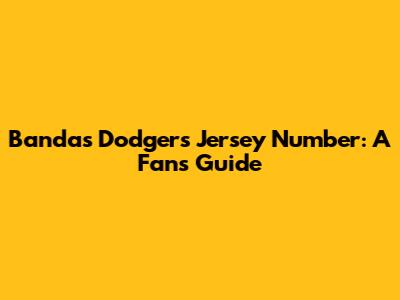 Banda's Dodgers Jersey Number: A Fan's Guide