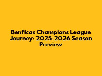 Benfica's Champions League Journey: 2025-2026 Season Preview