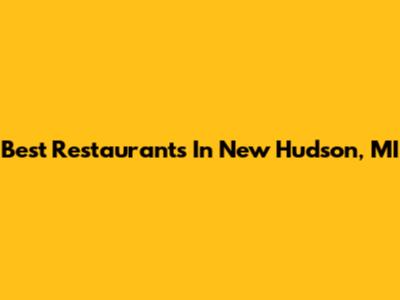 Best Restaurants In New Hudson, MI