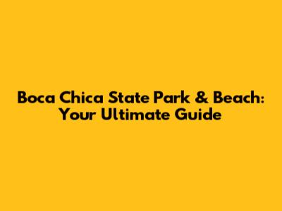 Boca Chica State Park & Beach: Your Ultimate Guide