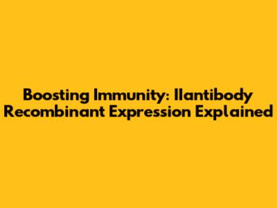 Boosting Immunity: IIantibody Recombinant Expression Explained