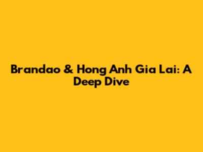 Brandao & Hong Anh Gia Lai: A Deep Dive