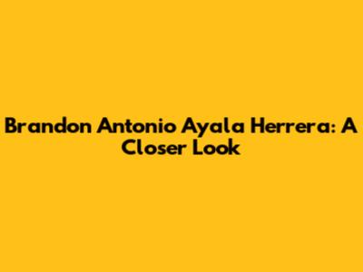 Brandon Antonio Ayala Herrera: A Closer Look