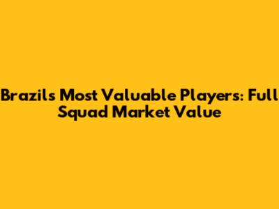 Brazil's Most Valuable Players: Full Squad Market Value