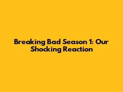 Breaking Bad Season 1: Our Shocking Reaction