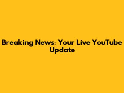 Breaking News: Your Live YouTube Update