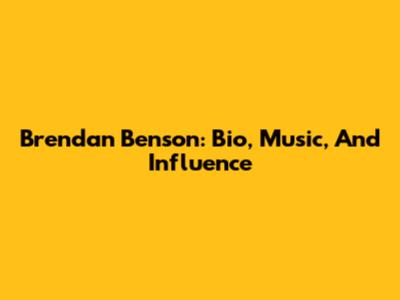 Brendan Benson: Bio, Music, And Influence