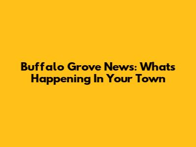 Buffalo Grove News: What's Happening In Your Town