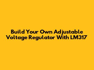 Build Your Own Adjustable Voltage Regulator With LM317