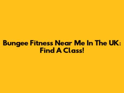 Bungee Fitness Near Me In The UK: Find A Class!