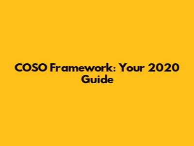 COSO Framework: Your 2020 Guide