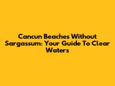 Cancun Beaches Without Sargassum: Your Guide To Clear Waters