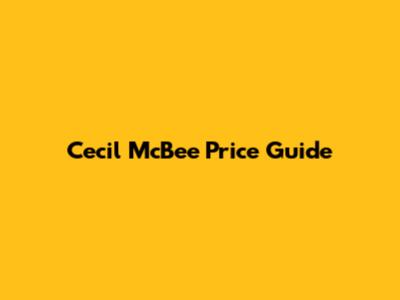 Cecil McBee Price Guide