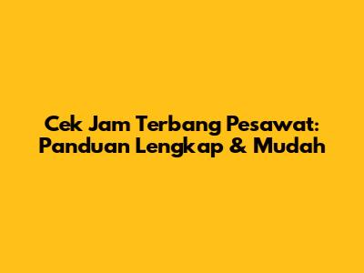 Cek Jam Terbang Pesawat: Panduan Lengkap & Mudah