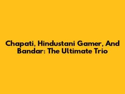 Chapati, Hindustani Gamer, And Bandar: The Ultimate Trio