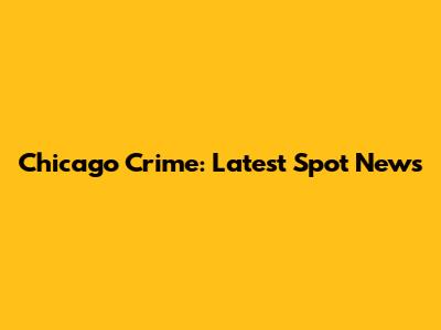 Chicago Crime: Latest Spot News