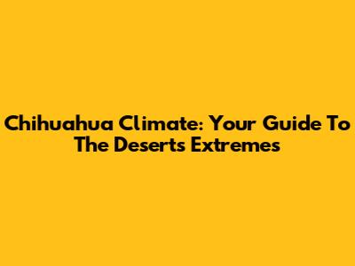 Chihuahua Climate: Your Guide To The Desert's Extremes