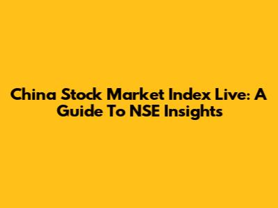China Stock Market Index Live: A Guide To NSE Insights
