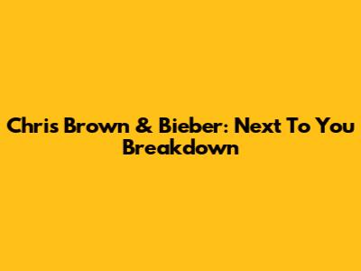 Chris Brown & Bieber: 'Next To You' Breakdown