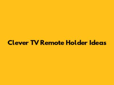 Clever TV Remote Holder Ideas