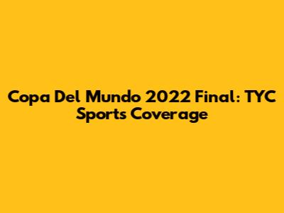 Copa Del Mundo 2022 Final: TYC Sports Coverage
