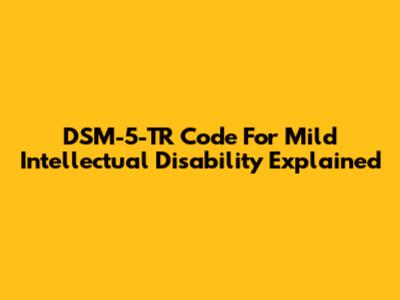 DSM-5-TR Code For Mild Intellectual Disability Explained