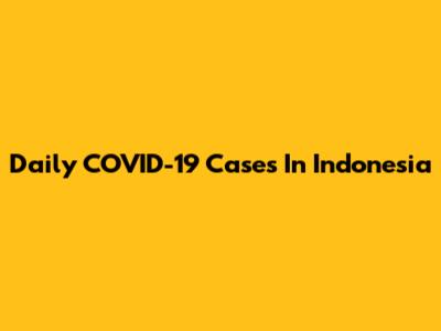 Daily COVID-19 Cases In Indonesia