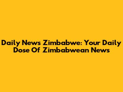 Daily News Zimbabwe: Your Daily Dose Of Zimbabwean News