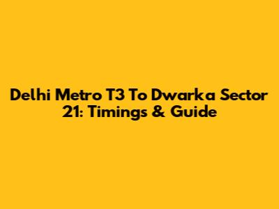 Delhi Metro T3 To Dwarka Sector 21: Timings & Guide