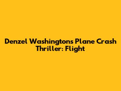 Denzel Washington's Plane Crash Thriller: 'Flight'