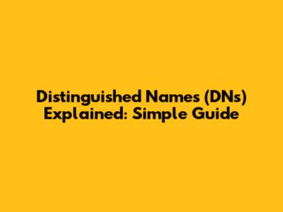 Distinguished Names (DNs) Explained: Simple Guide
