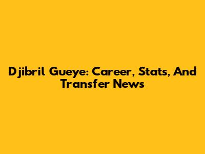 Djibril Gueye: Career, Stats, And Transfer News