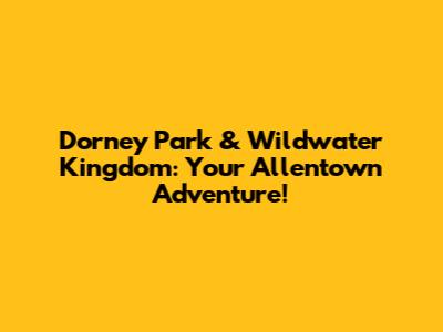Dorney Park & Wildwater Kingdom: Your Allentown Adventure!